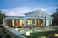 1. Platz: Marseille L von Rensch-Haus (Holztafelbau, ca. 149 m2 Wohnfläche, KfW-Effizienzhaus 55, Luft-/Wasser-Wärme-pumpe, 200.620 Euro - als Ausbauhaus ohne Garage) (Foto: Rensch-Haus)