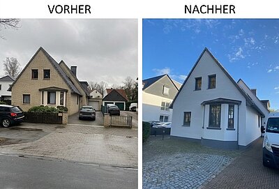 Fassadensanierung Bremen – Hausfassade vorher nachher