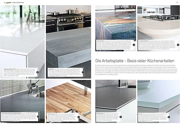 Moderne Küchenarbeitsplatten gibt es heute in einer Vielzahl an Designalternativen mit vielfältigem Funktionsumfang. (Foto: Arbeitsgemeinschaft Die Moderne Küche e.V.)